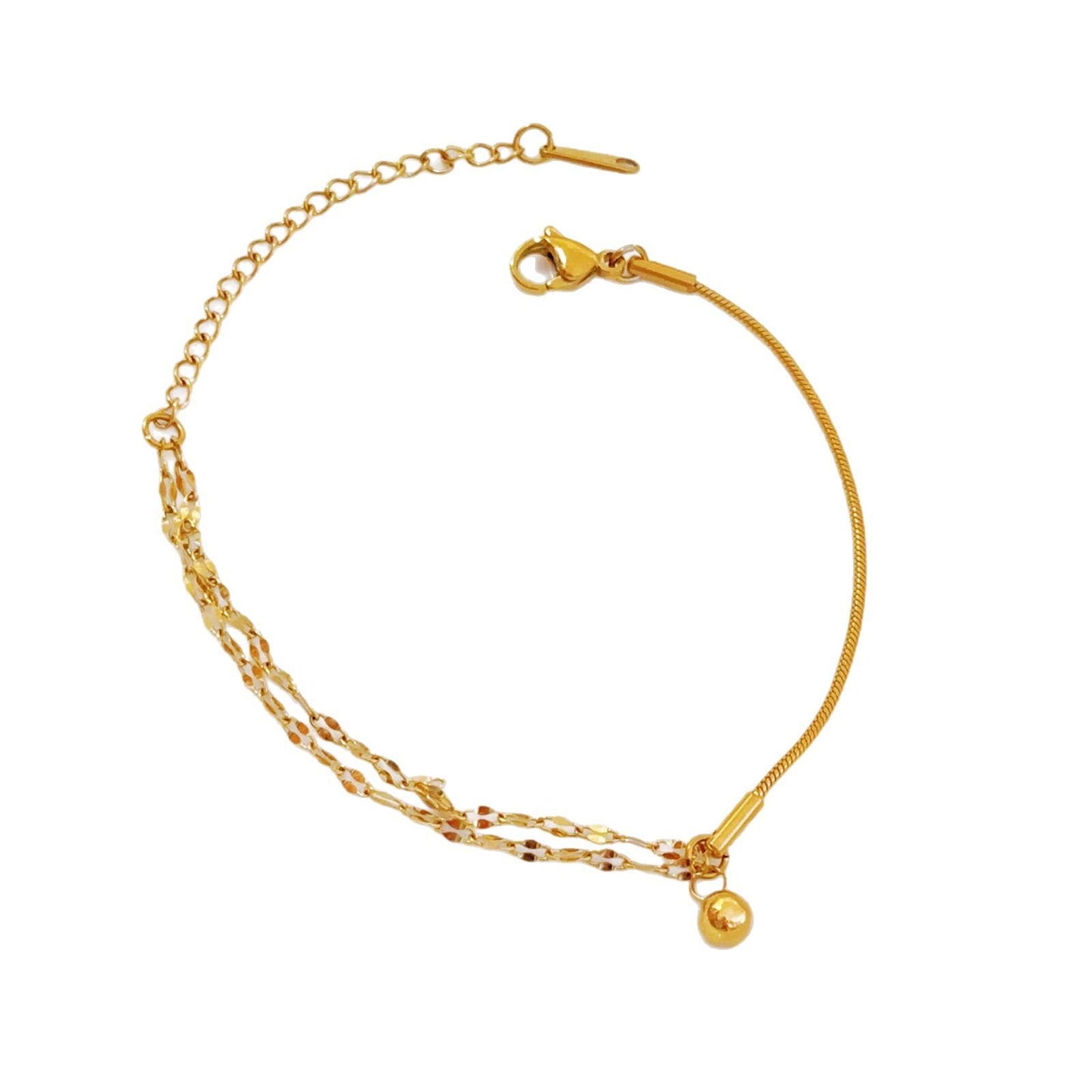 Double Layered Bead Bracelet - 18K Gold-plated
