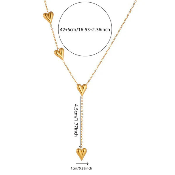 Y Lariat Heart Drop Necklace