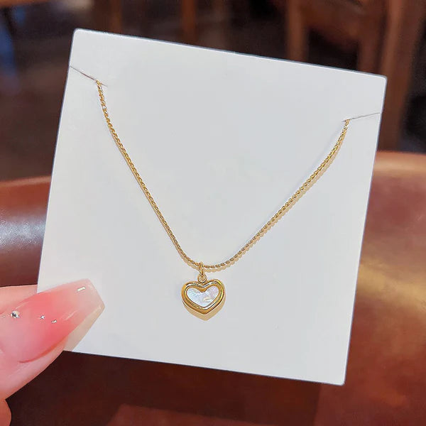 Minimalist White Heart Necklace