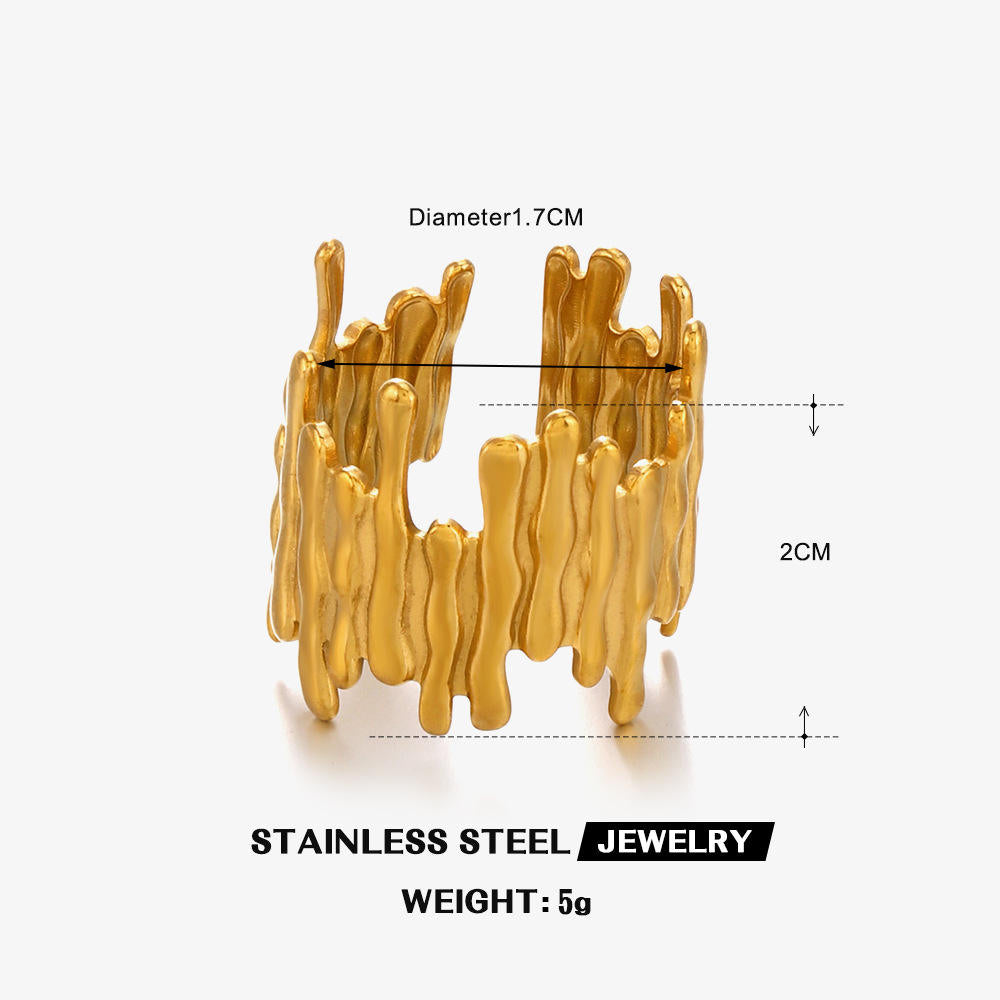 Abstract Organic Ring – 18K Gold Plated