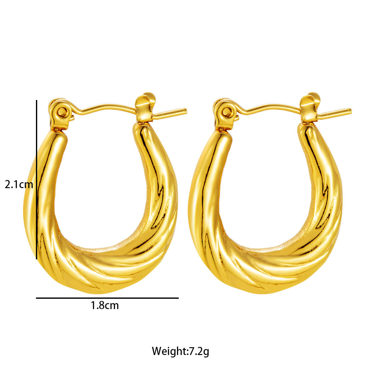 Textured Irregular Hoop Earrings - 18k Gold Plated