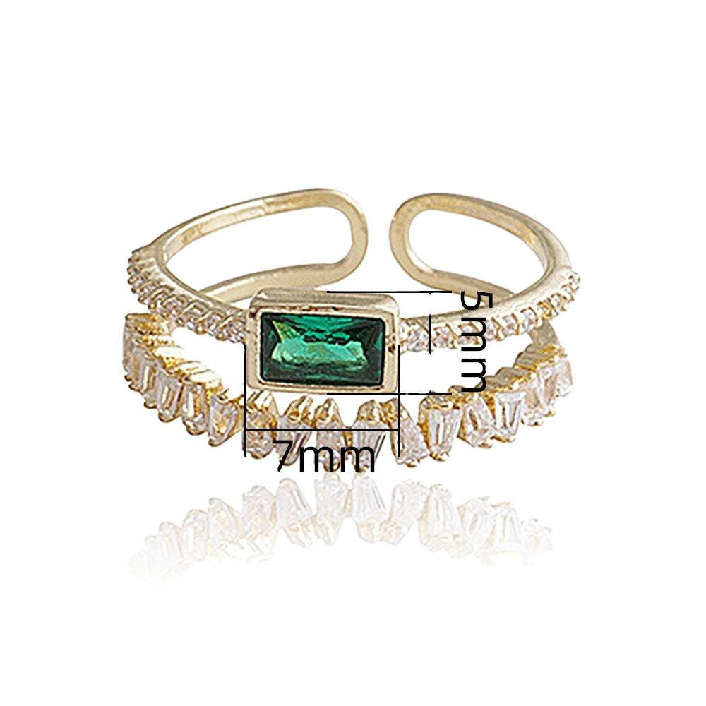 Emerald Green Baguette Stone Band Ring