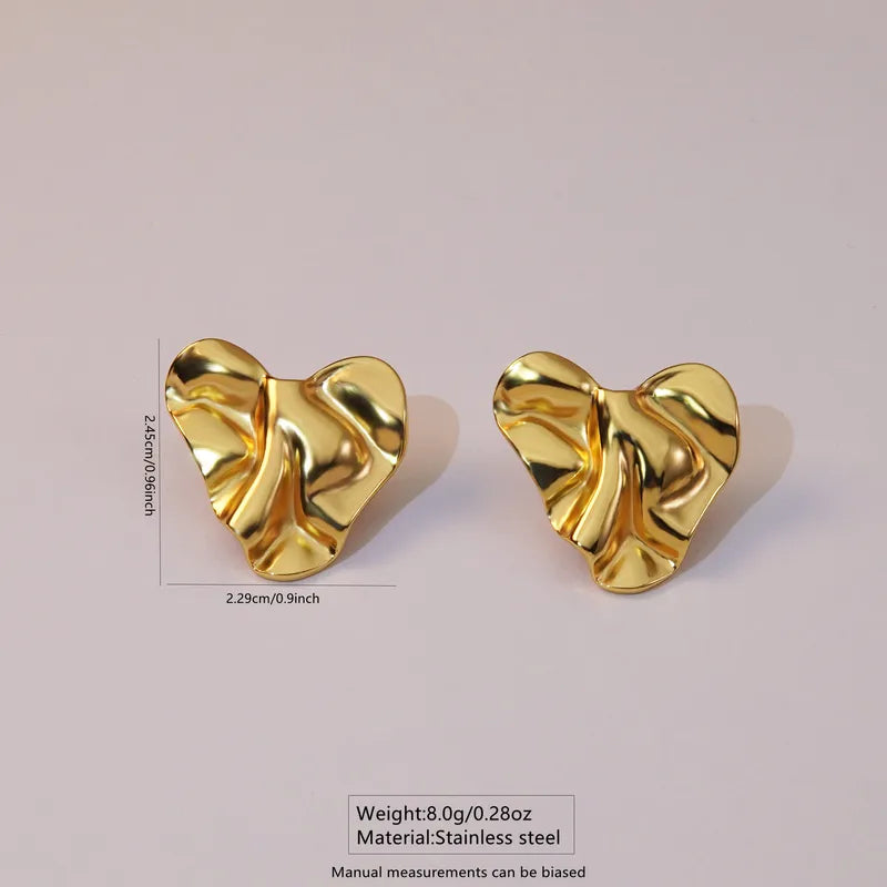 Heart Stud Earring - 18K Gold Plated