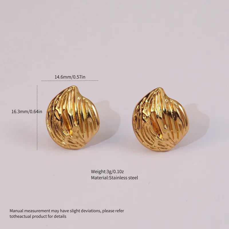 Ball Hollow Stud Earrings - 18k Gold Plated