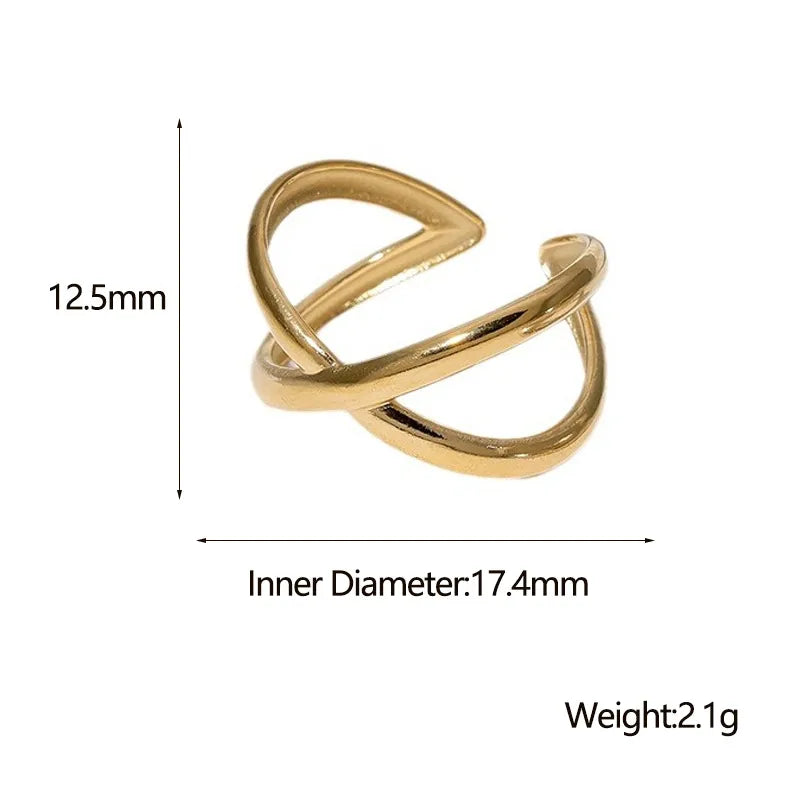 X Shape Ring – 18K Gold Plated