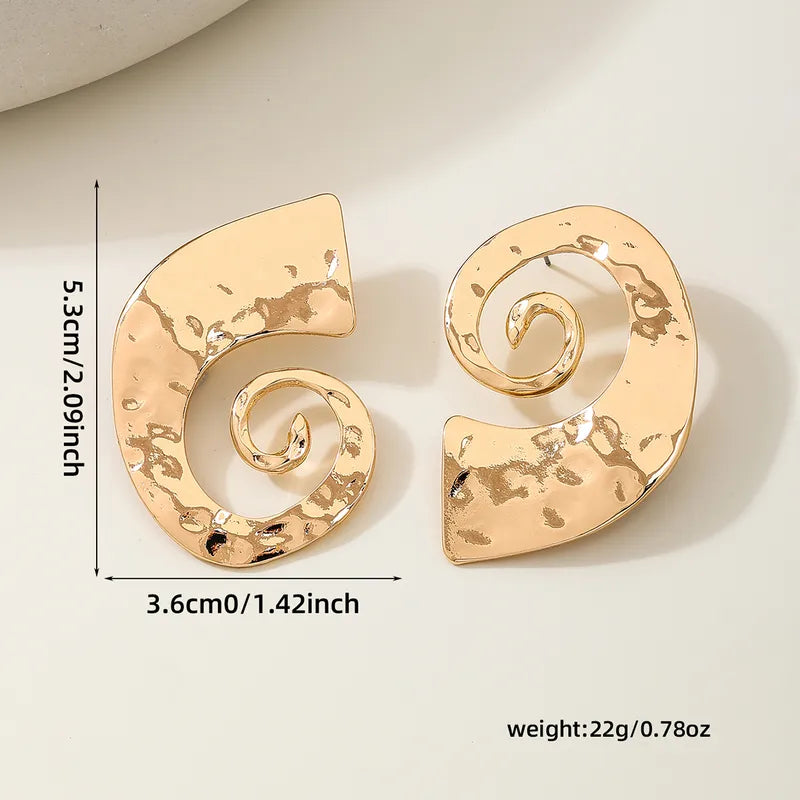 Oversized Spiral Earrings – 18K Gold Plated