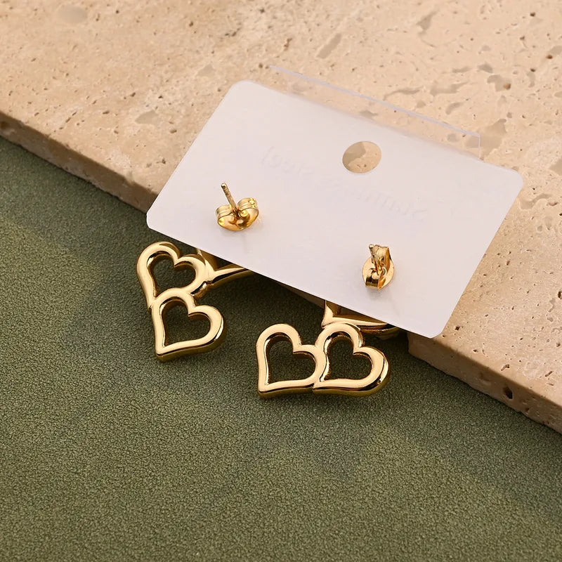 Triple Hearts Earrings - 18k Gold Plated