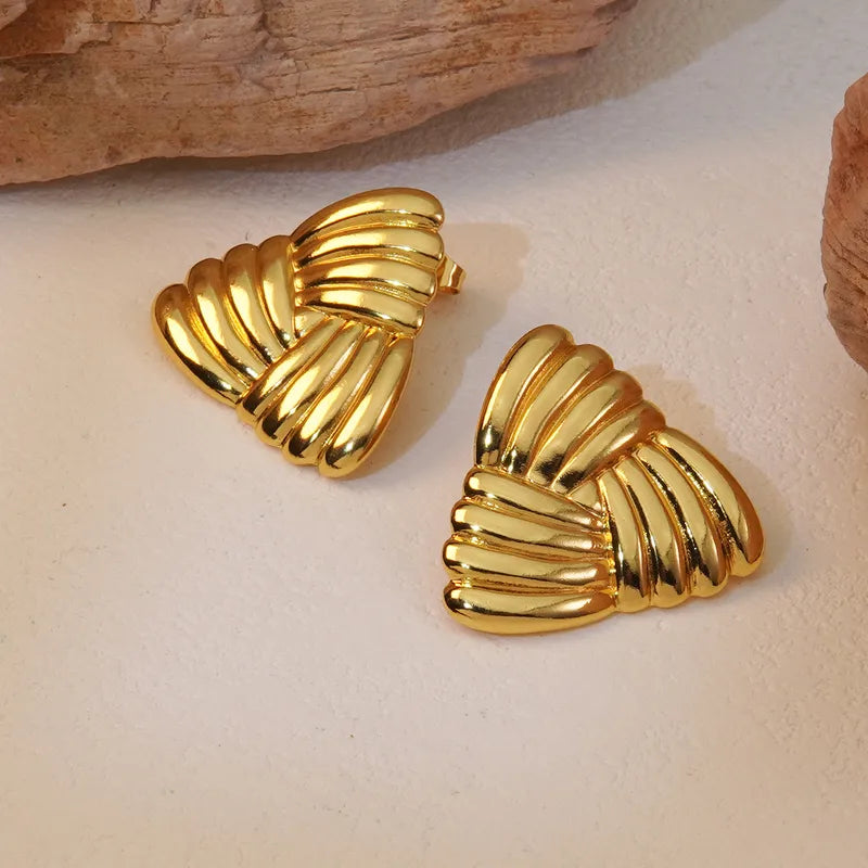 Triangle Stud Earrings - 18k Gold Plated