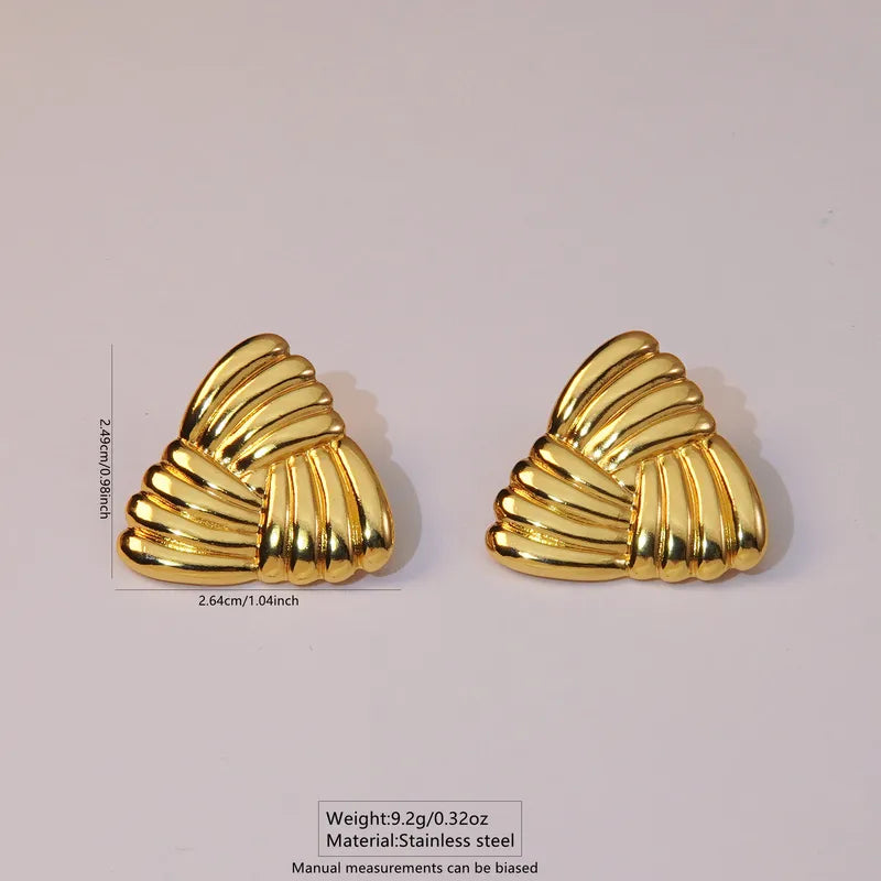 Triangle Stud Earrings - 18k Gold Plated