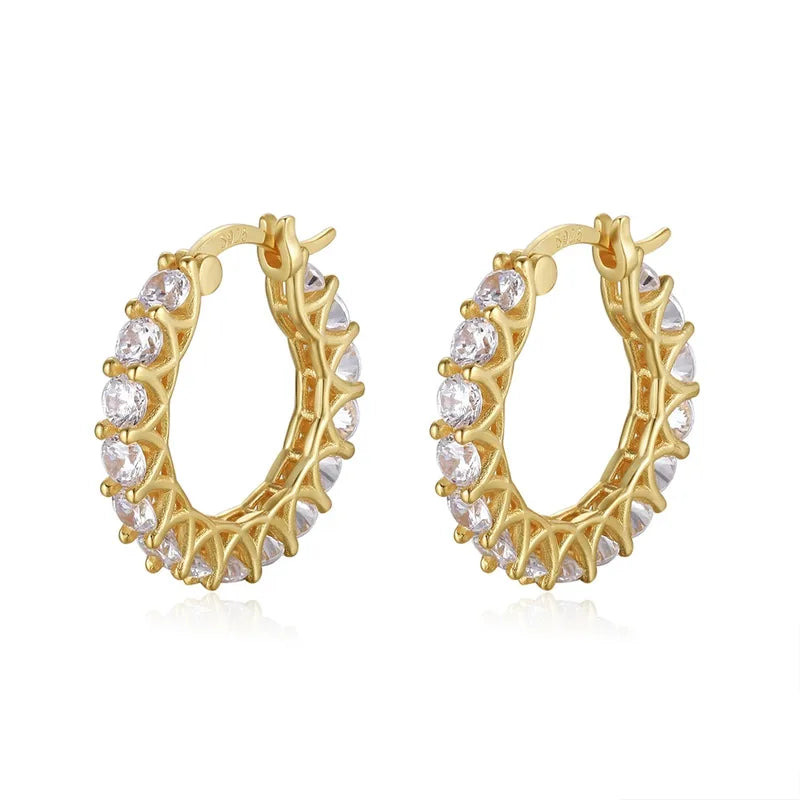 Crystal Huggie Hoop Earrings