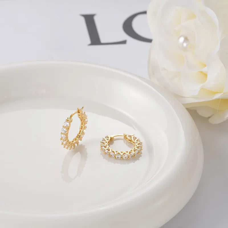 Crystal Huggie Hoop Earrings
