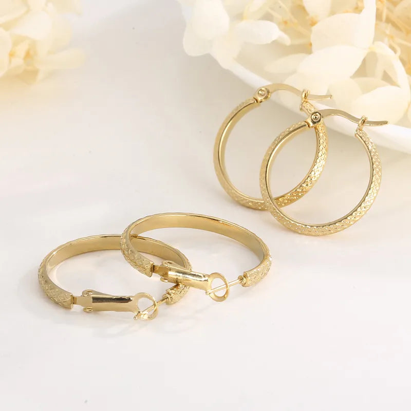 Mini Etched Hoop Earrings 2.7cm – 18K Gold Plated
