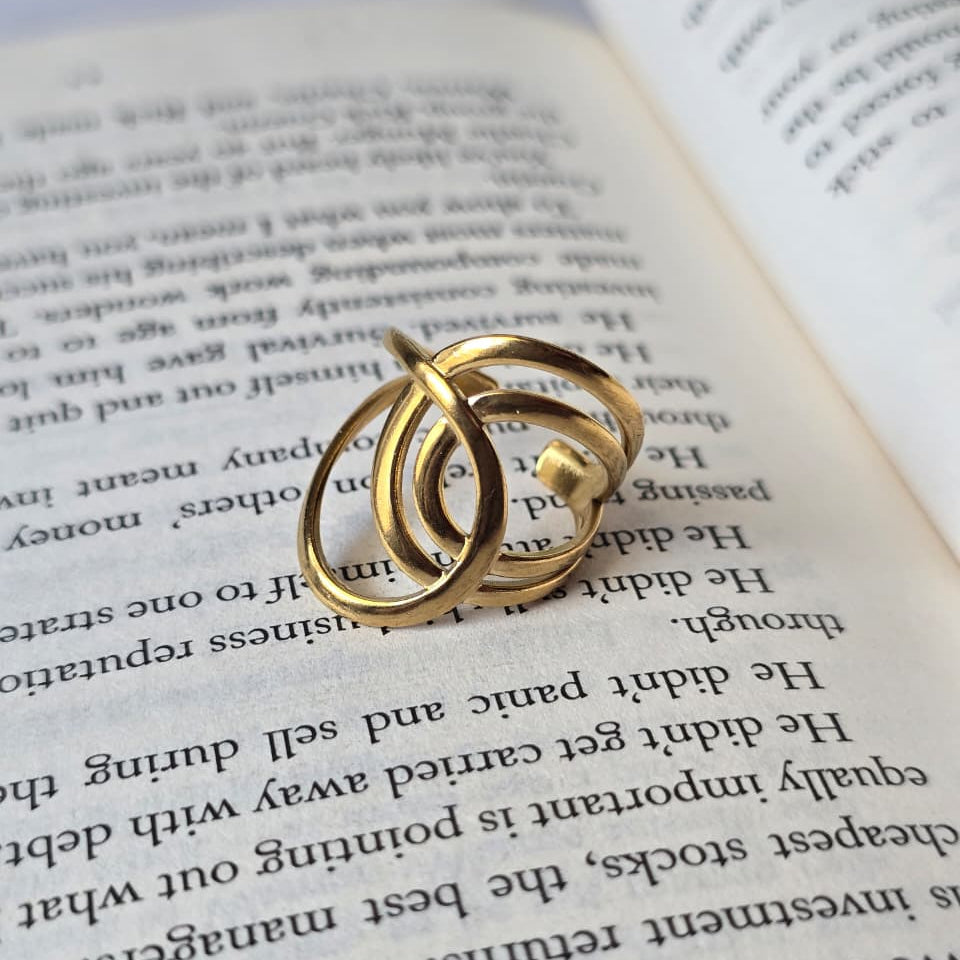 Triple Circle Statement Ring – 18K Gold Plated