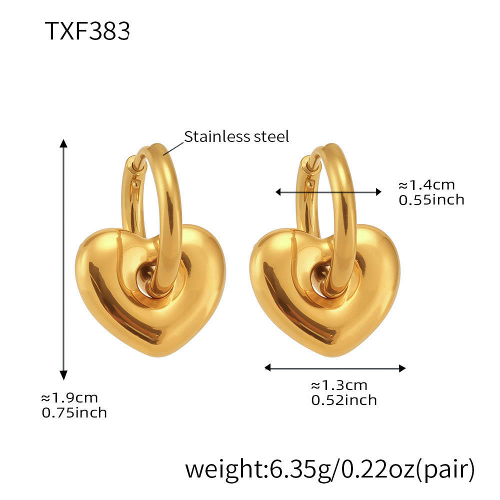 Heart Charm Hoop Earrings