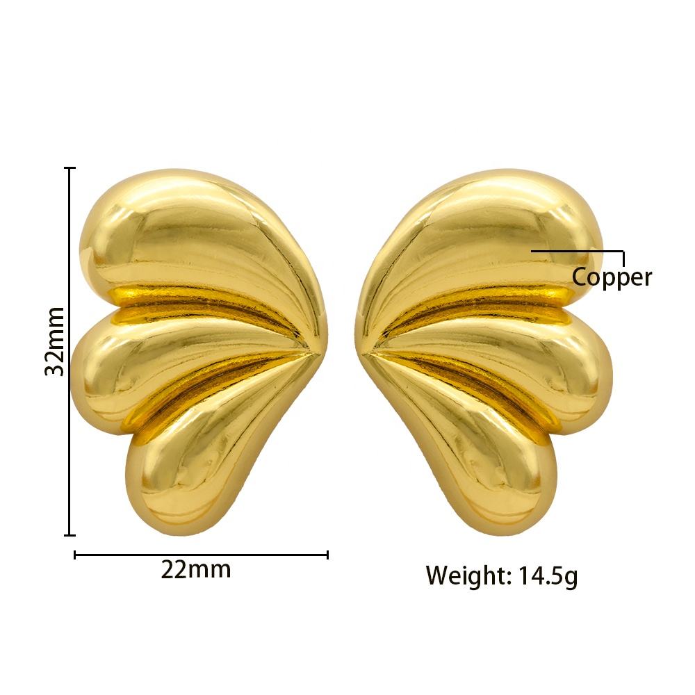Wings Stud Earrings - 18k Gold Plated