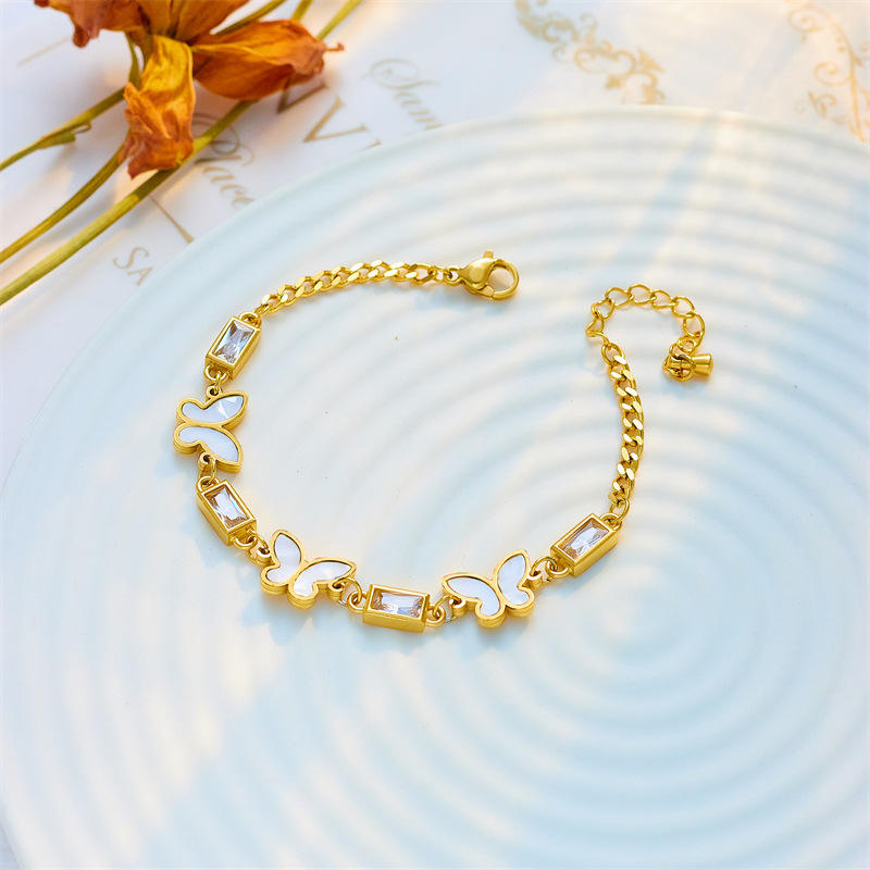 Butterfly Chain Bracelet - 18k Gold Plated