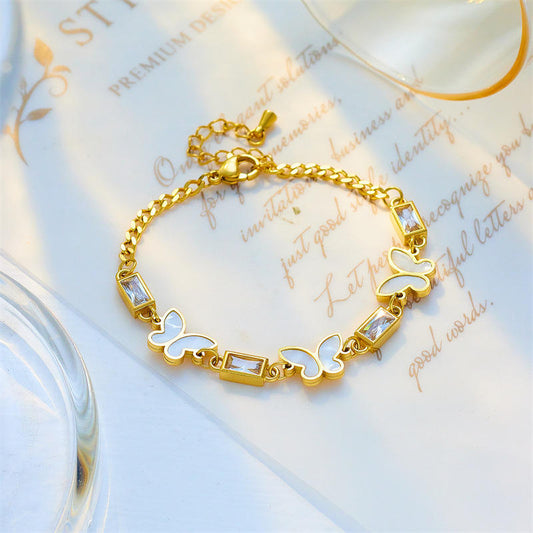 Butterfly Chain Bracelet - 18k Gold Plated