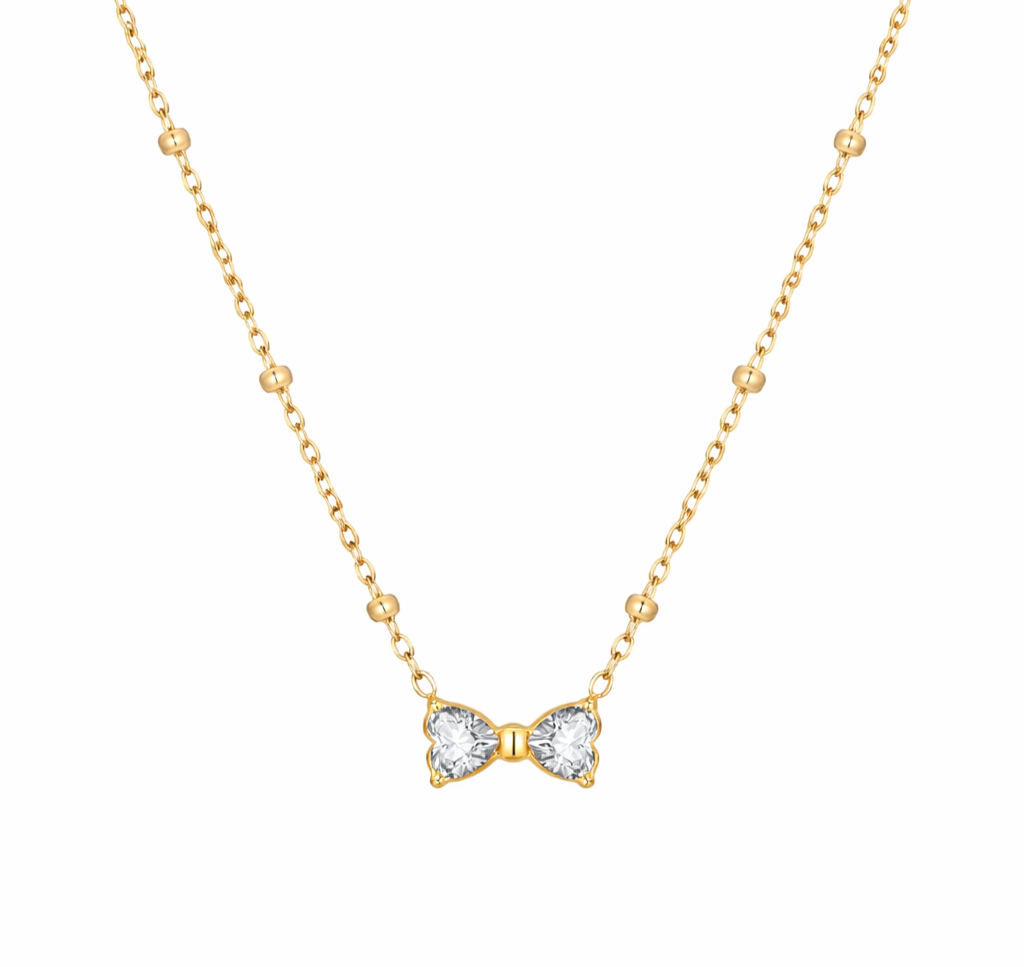 Bow CZ Pendant Necklace