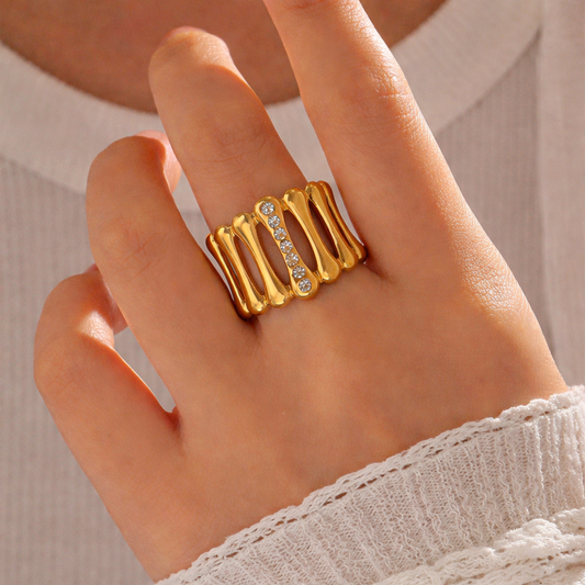 Embellished Wide Band Ring