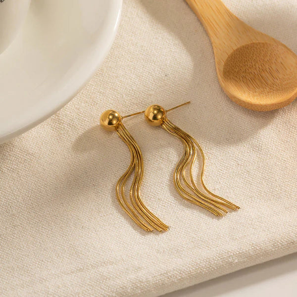 Ball Tassel Drop Earrings