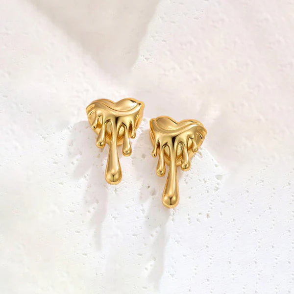 Melting Heart Stud Earrings