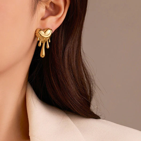 Melting Heart Stud Earrings