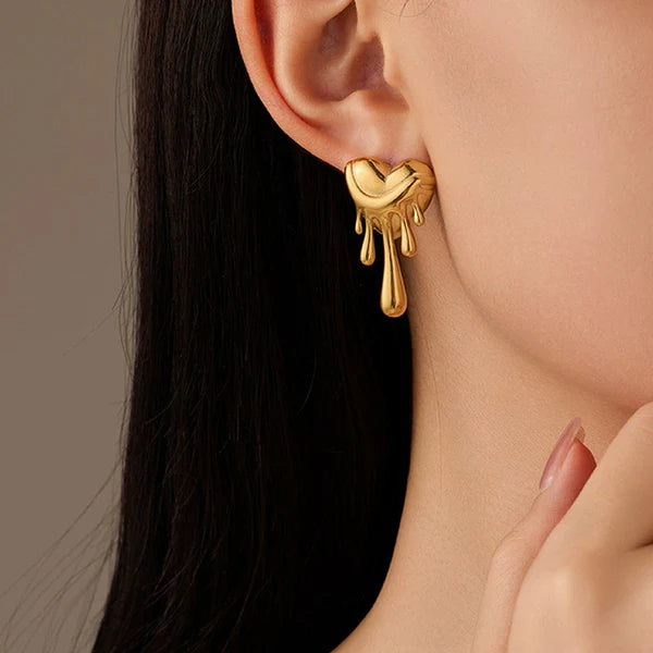 Melting Heart Stud Earrings