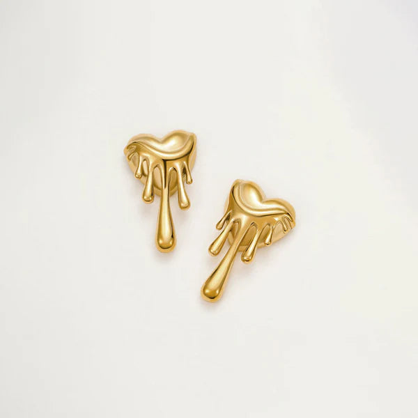Melting Heart Stud Earrings