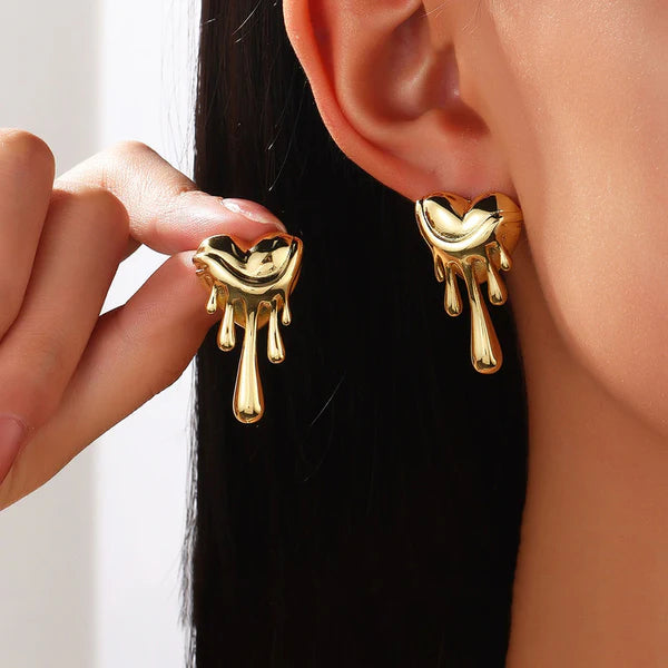 Melting Heart Stud Earrings