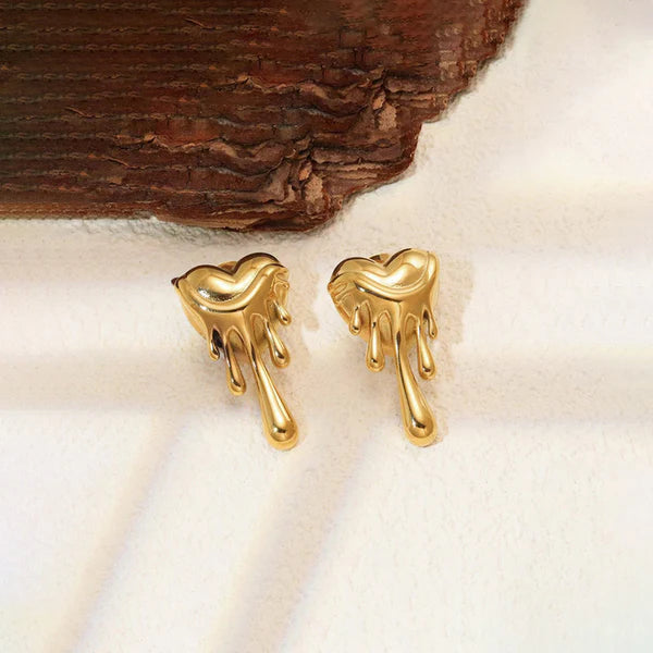 Melting Heart Stud Earrings