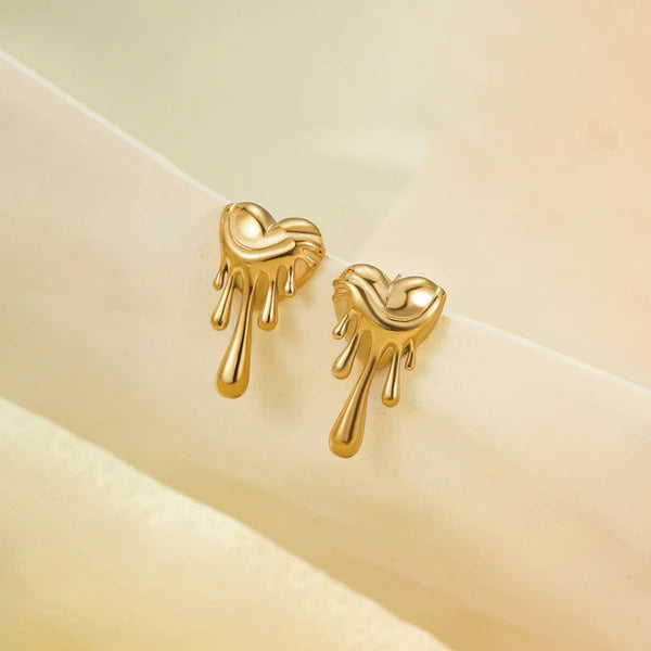 Melting Heart Stud Earrings