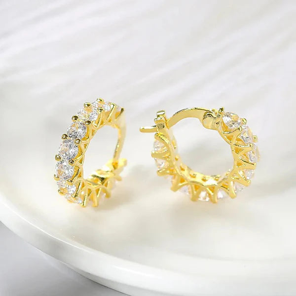 Crystal Huggie Hoop Earrings