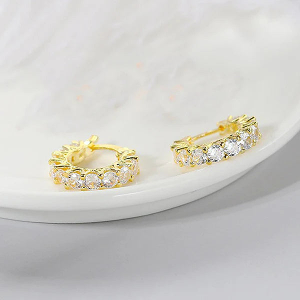 Crystal Huggie Hoop Earrings