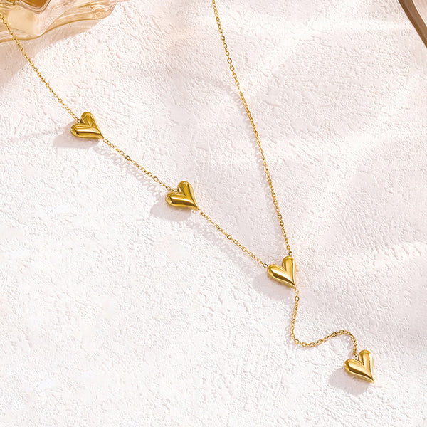 Y Lariat Heart Drop Necklace