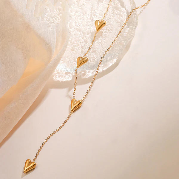 Y Lariat Heart Drop Necklace