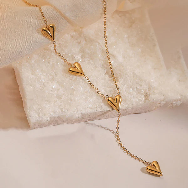 Y Lariat Heart Drop Necklace