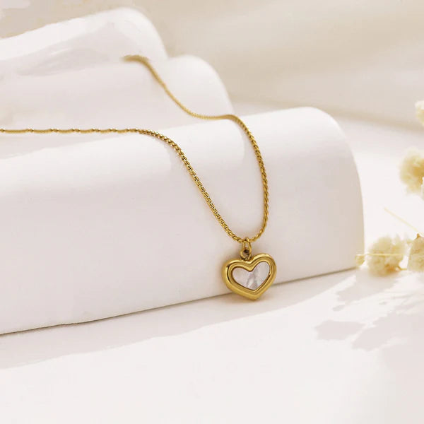 Minimalist White Heart Necklace