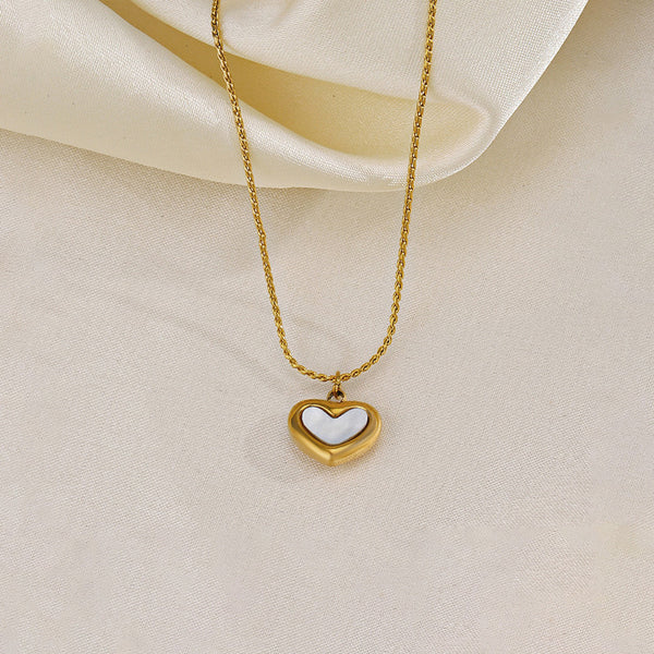 Minimalist White Heart Necklace