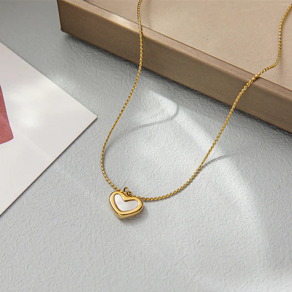 Minimalist White Heart Necklace