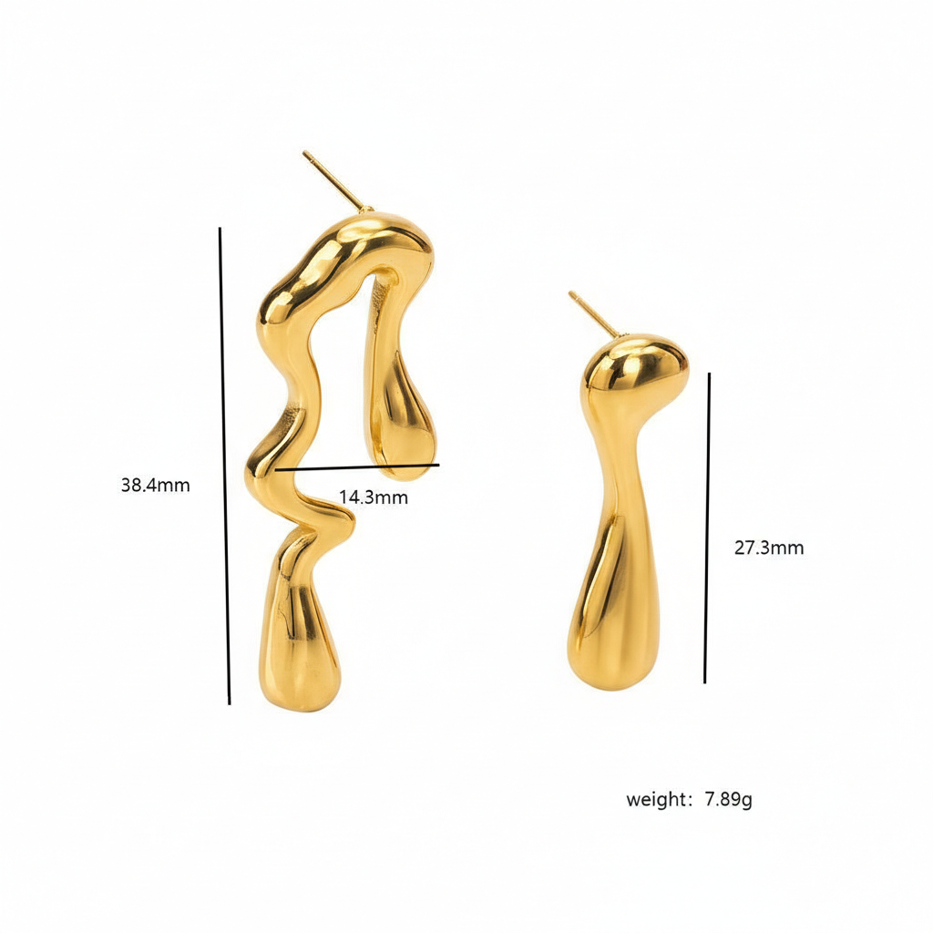 Melt Design Stud-Drop Earrings