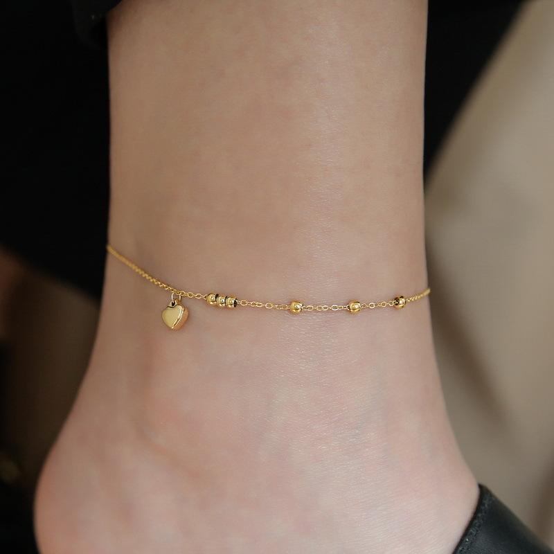 Mini Heart Drop Beads Anklet
