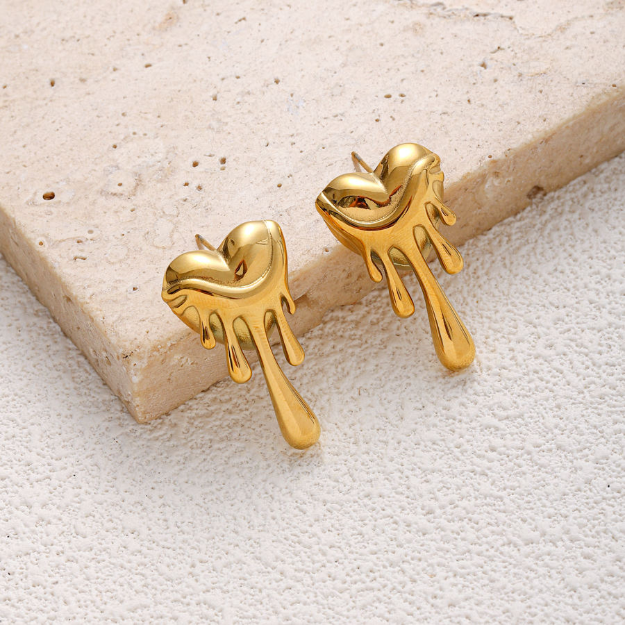 Melting Heart Stud Earrings