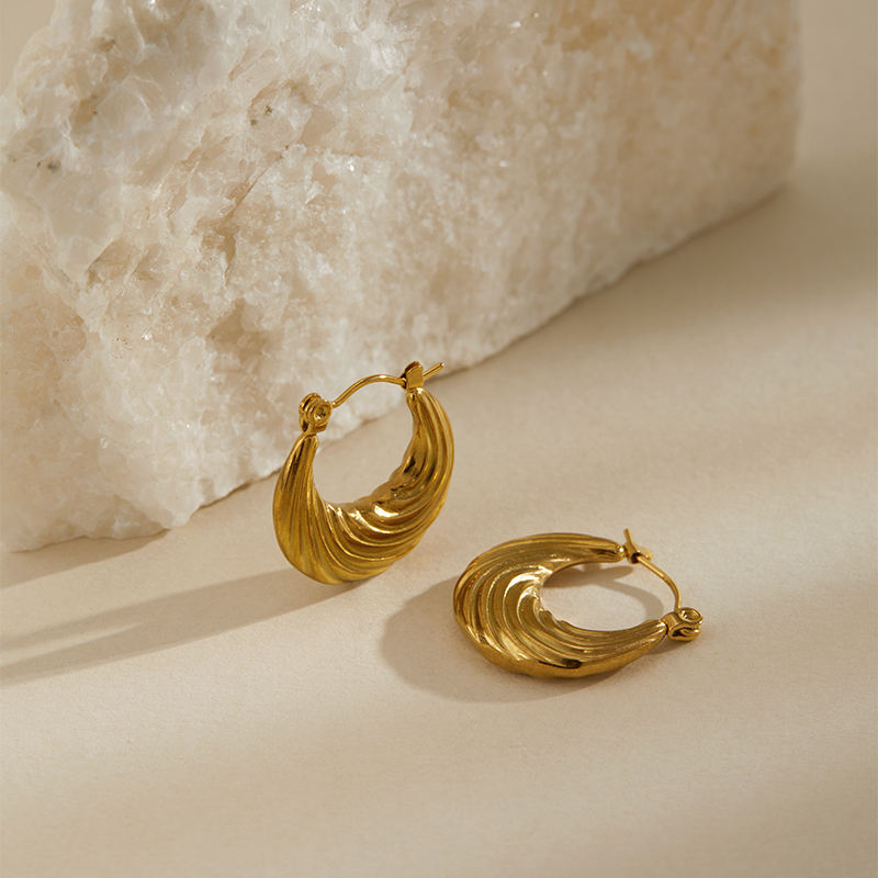 Ripple U Hoop Earrings