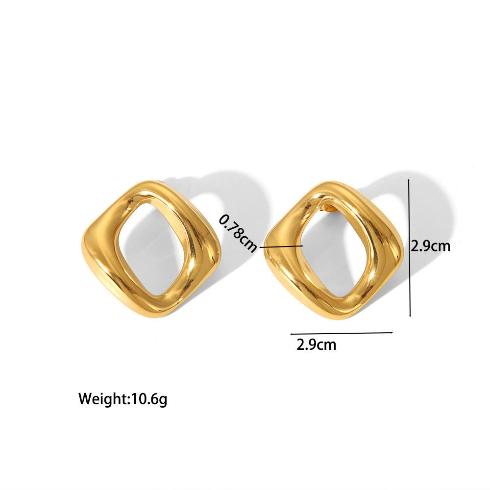 Square Retro Studs Earrings