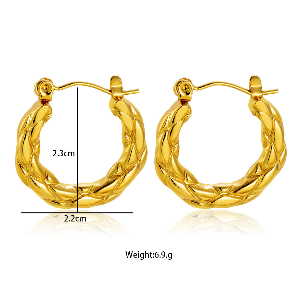 Braided Circle Hoop Earrings - 18k Gold Plated