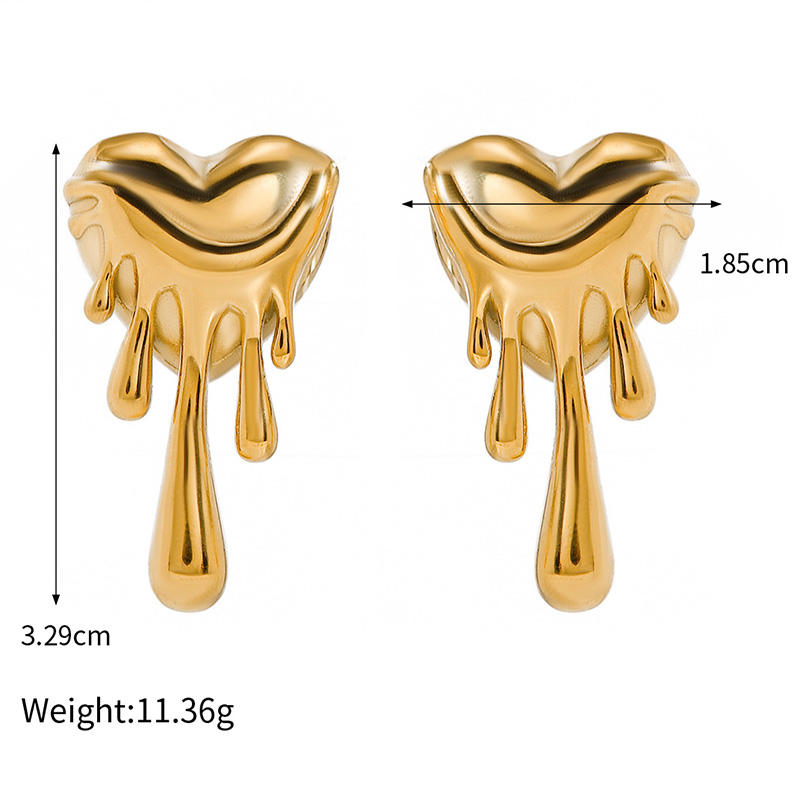 Melting Heart Stud Earrings