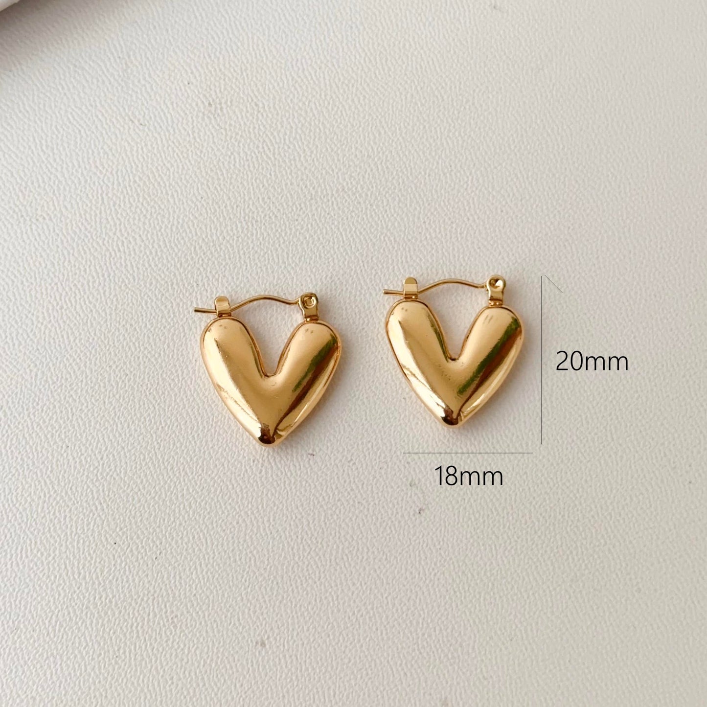 Smooth Heart Hoop Earrings