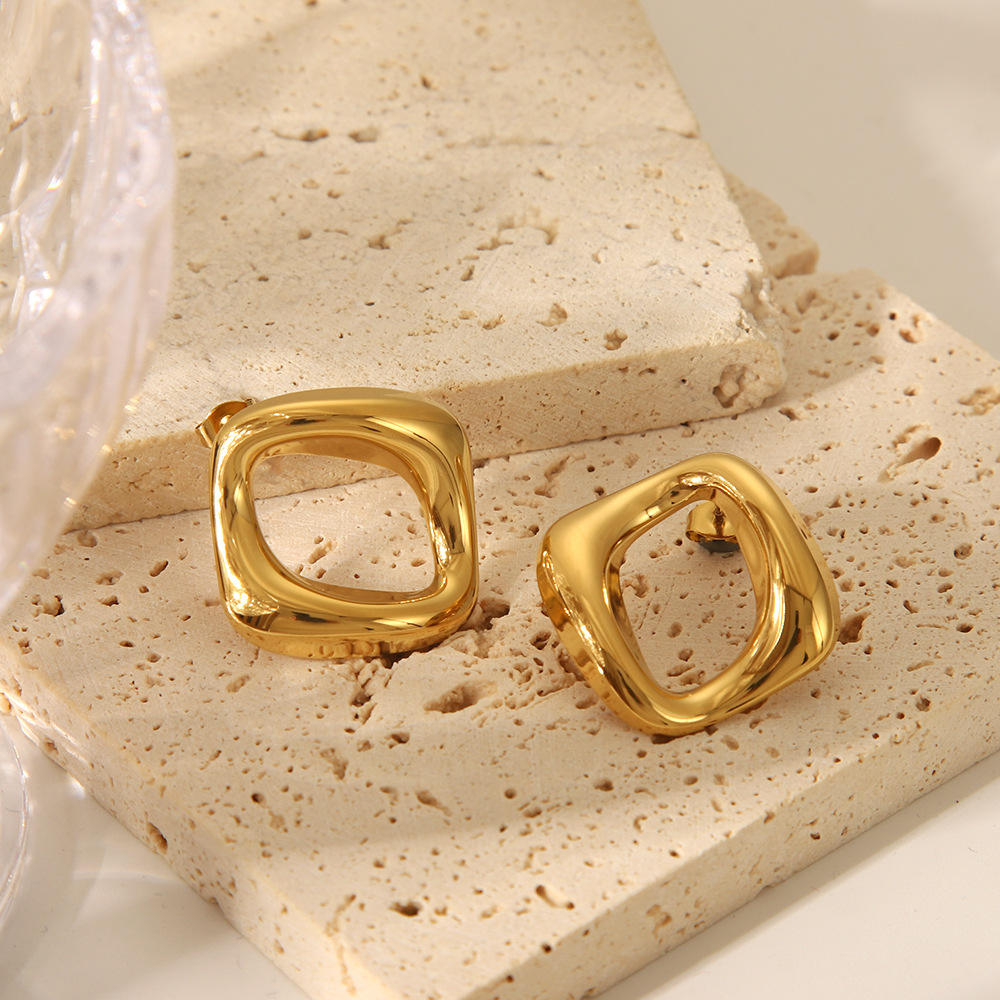 Square Retro Studs Earrings