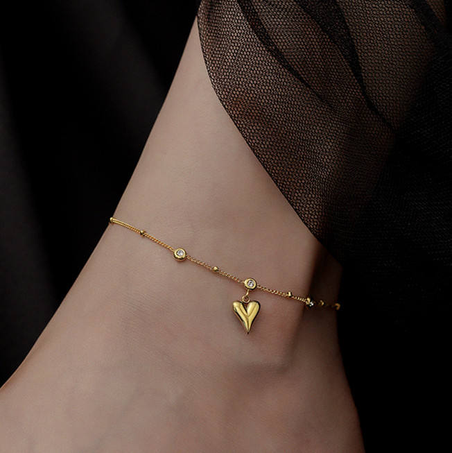 Heart Drop Diamond Anklet