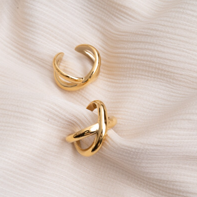 X Shape Ring – 18K Gold Plated